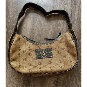 Vintage Baby Phat Snake Skin Shoulder Hand Bag Gold Black White Stones NWT RARE